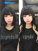 ラピステン 福岡天神 大名店(Lapis)&nbsp;ブルーブラック/ホワイトグレージュミニウルフデジタルパーマ