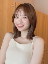 ガーデンヨコハマエスト(GARDEN YOKOHAMA est)&nbsp;切りっぱなし　外ハネ　ナチュラルブラウン　前髪