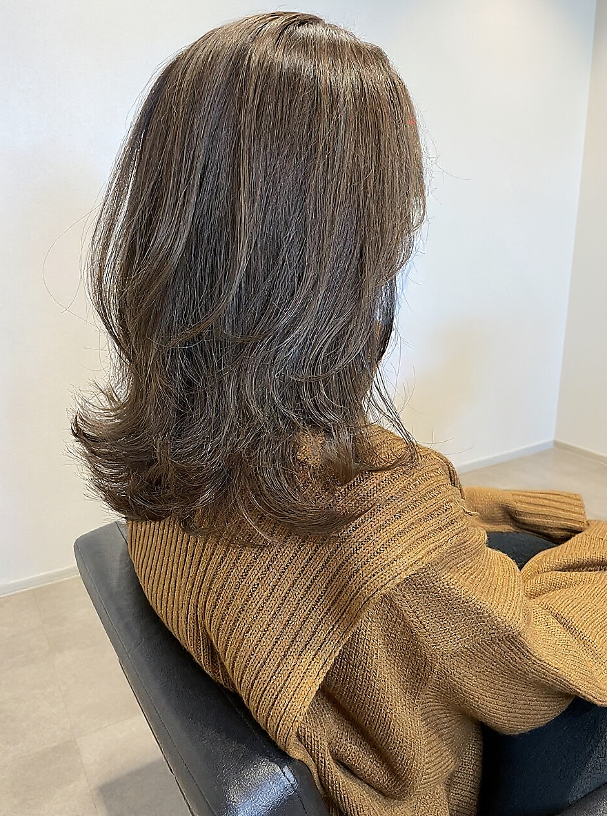 エルプラスヘアー 平尾店(L+hair) 髪質改善カラーハイライトグレージュ白髪染めロング30代
