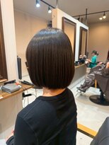 バディヘアーサロン(BUDDY HAIR SALON)&nbsp;ナチュラルストレート黒髪暗髪艶髪ミニボブスモーキーカラー