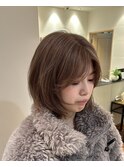 ミルクティーベージュ×くびれレイヤーボブ