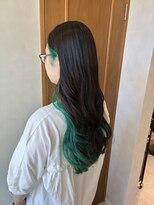 ノーブ(nove)&nbsp;インナーカラーグリーン/イヤリングカラー/緑カラー