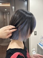 ユウル 横浜(juhl.)&nbsp;インナーカラーネイビーブルーブリーチダブルカラーハイトーン