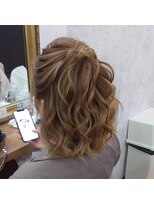 ボブ　ハーフアップ
