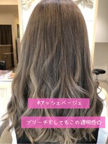 アリュールヘアー ルーチェ(ALLURE hair luce) ハイトーンカラー×アッシュベージュ×かきあげロング