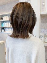 キャアリー(Caary)&nbsp;福山市美容室Caary人気 くびれ外ハネ透明感くすみブラウン