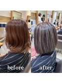 白髪ぼかし　セミディ　シアーカラー　【藤沢　藤沢駅】