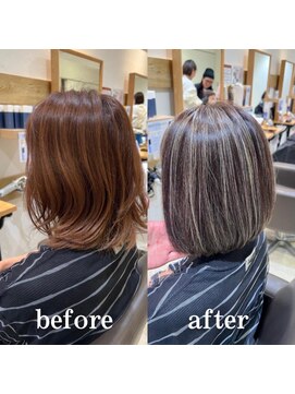 ミラバイケンジ 藤沢(Mira by KENJE) 白髪ぼかし セミディ シアーカラー 【藤沢 藤沢駅】