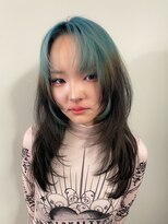 ミンクス 原宿店(MINX)&nbsp;黒髪 × ネビージュのルーツカラーとロングレイヤー　原宿