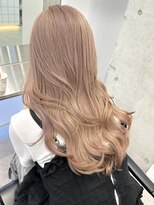 サンクマーケット 渋谷(cinq MARKET)&nbsp;渋谷ブリーチカラーレイヤーカットミルクティーベージュ韓国ヘア