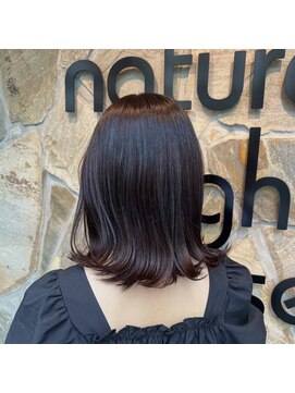 ナチュラルハイセンス 本店(natural high sense) 外ハネミディ×ボルドーカラー　似合わせカット/町屋駅