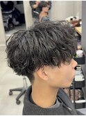 ツイストシャドウパーマ×ラウンドマッシュ