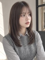 ユーフォリア 青山(Euphoria) ロングレイヤーストレートシースルーバングアッシュブラウン青山