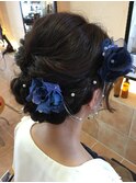 編み込みヘアセット