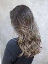 ムウ 難波(MOU)&nbsp;バレイヤージュ_グレージュカラーボブウルフココアベージュ