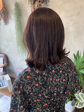 アズグロウ エクラ(AS GROW 'eclat) ピンクブラウン×外ハネミディ☆20代/30代/40代