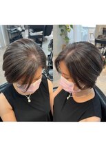 ティダスマイル(tida smile) 脱白髪染め☆白髪ぼかしハイライト横顔美人ショート