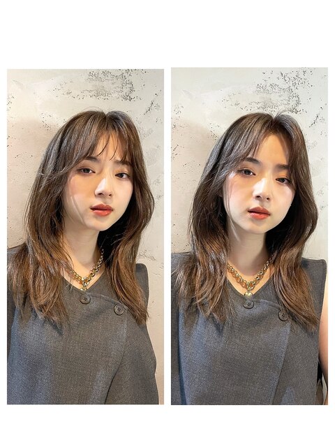 韓国風2way前髪×レイヤーカット