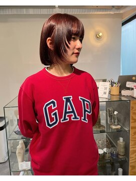 ネルケ 立川(nelke) レッド×ボブ×レイヤー