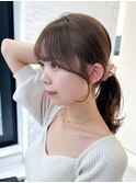 るなstyle 小顔サイドバング/お顔周りカット/前髪/ベージュ