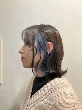 アリ 葛西店(ALi) 似合わせカット イヤリングカラー ブルー|葛西縮毛矯正|葛西