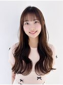 ロング韓国ヘアおくれ毛美髪前髪カット_F0366