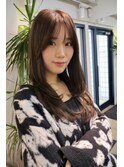 レイヤー/ミディアム・ロング/20代/顔周り/ブラウンベージュ