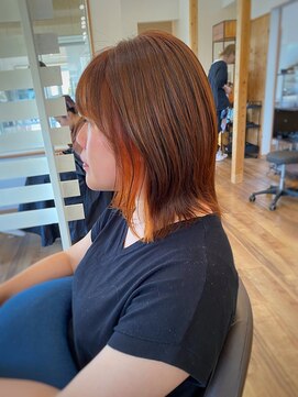 【山本智文】インナーカラーオレンジセミディ