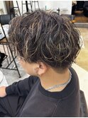 パーマ×ハイライト（メッシュ）