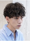 原宿シャドウパーマメンズカットラウンドマッシュメンズパーマ