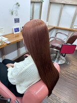 ナンバーエイト(number eight) 髪質改善トリートメントストレートロングヘアカーキベージュ