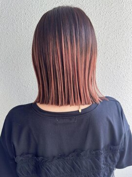 ブロンド 町田(BLONDE) 秋カラー結べるくびれボブ切りっぱなしミディアムA96