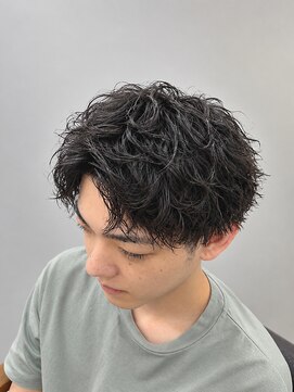メルシー ドゥ メンズ(merci deux) アップバングスパイキーショートツイストスパイラルパーマ