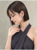 前髪なし丸くならないぱつっと切りっぱなしボブ艶暗髪【銀座】