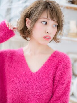 モッズヘア 上尾西口店(mod's hair) *mod's上尾*斜めバング♪くせ毛風無造作ラフボブa!