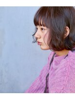 スリーヌーン(THREE noon)&nbsp;THREE」中野隼人　大人かわいい 小顔ショートボブ ラベンダー