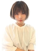 小顔黒髪でも可愛い大人ショートボブ