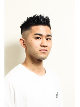 レンゲン(LENGEN) 束感刈り上げビジネス七三ツーブロックアップバング１４５