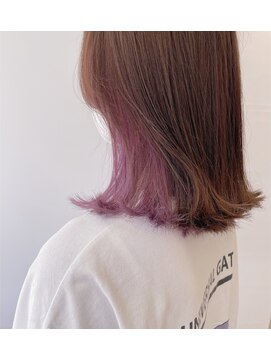 ジプソ(Gypso Hair salon) 【 インナーカラー × ペールピンクパープル 】