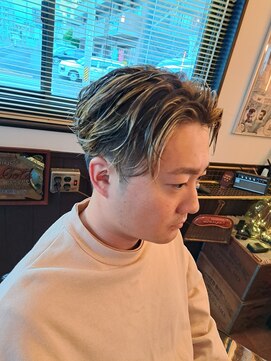 バーバーショップ ブラザーズ(barbershop Brothers) メッシュキャップハイライトツーブロックセンターパート