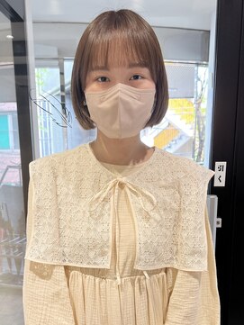 ラミエバイメルト 下北沢(lamie by melt) 村上/切りっぱなしボブミルクティーベージュブリーチなしカラー