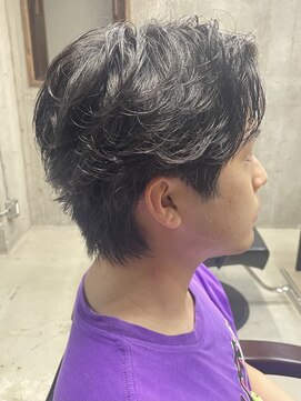 フイ 自由が丘(men's salon Hui) メンズ/アップバング/ツーブロックマッシュ/束感ショート波巻き