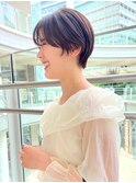 グレーベージュショートカット*顔周りレイヤー*フェイスレイヤー
