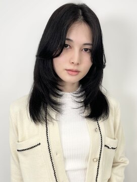 ヴェイン 渋谷(vain) ★レイヤーロングセミディ姫カットワンカールシアーカラー