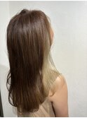 ロングボブ×インナーカラー