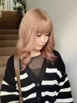 サンク 原宿 表参道(cinq) ミルクティーピンクグレージュカラー韓国ヘアミディアムレイヤー