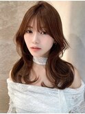 くびれヘア/顔周り/韓国/レイヤーカット/黒髪/ロング/前髪錦糸町