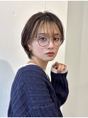 丸みショート/ショート/ショートボブ/インナーカラー/小顔
