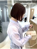 大人ボブ◎ナチュラルブラウン内巻きボブ前髪あり20代～50代