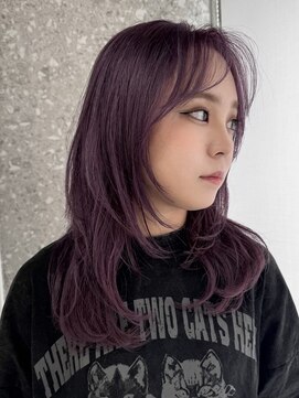 サンク 原宿 表参道(cinq) ピンクベージュラベンダーカラーラベンダーグレージュカラー韓国